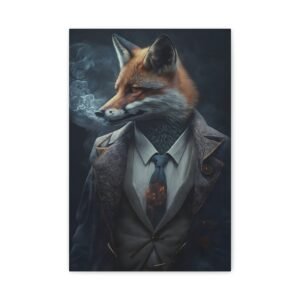 Whimsical Fox Art Canvas, Stylish Animal Wall Decor, Unique Gift for Nature Lovers, Office or Home Decoration, Perfect for Birthdays,