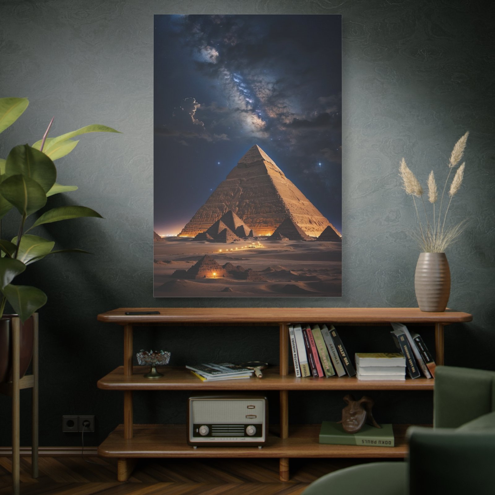Celestial Pyramid Canvas Art Print, Wall Decor for Home, Unique Gift, Living Room Art, Egyptian Themed Artwork, Night Sky Canvas - Image 10