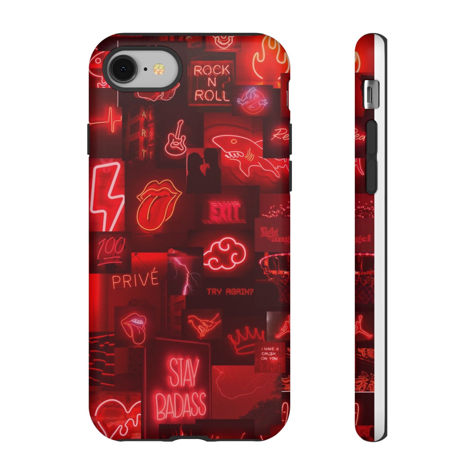Rock n Roll Phone Case, Edgy Neon Phone Cover, Unique Gift for Music Lovers, Stay Badass Phone Accessory, Rocker Style Cell Phone Case - Image 2