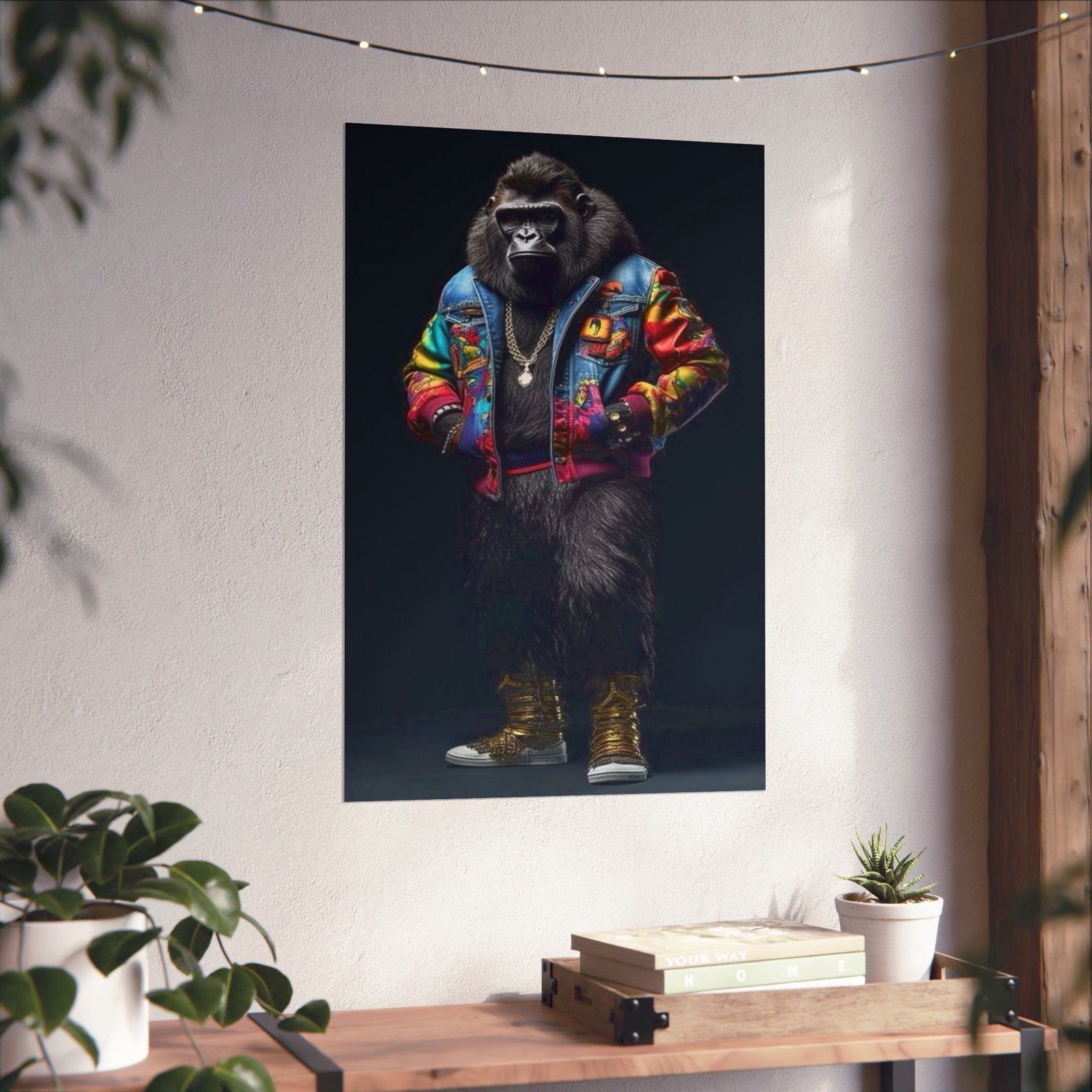 Urban Gorilla Art Print, Matte Vertical Posters, Modern Wall Decor, Funky Animal Poster, Street Style Art, Gift for Animal Lovers - Image 7