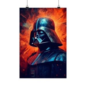 Geometric Darth Vader Poster | Retro Star Wars Art, Sci-Fi Home Decor, Geek Wall Art, Gift for Fans, Movie Room Decor