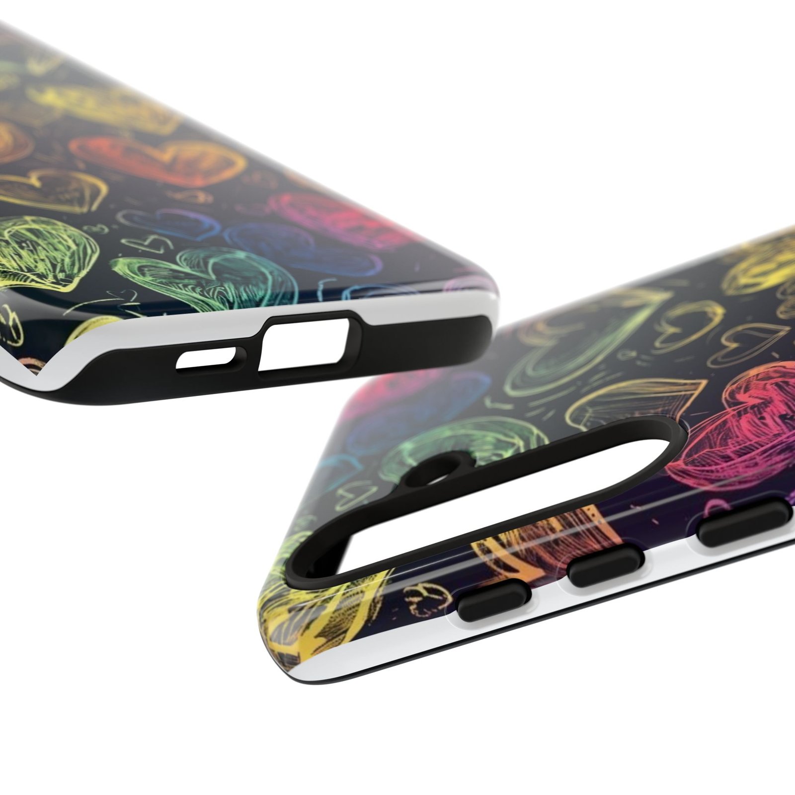 Colorful Heart Phone Case, Rainbow Love Design, Tough Phone Case, Gift for Couples, Fun Phone Accessory, Cute Heart Case - Image 88