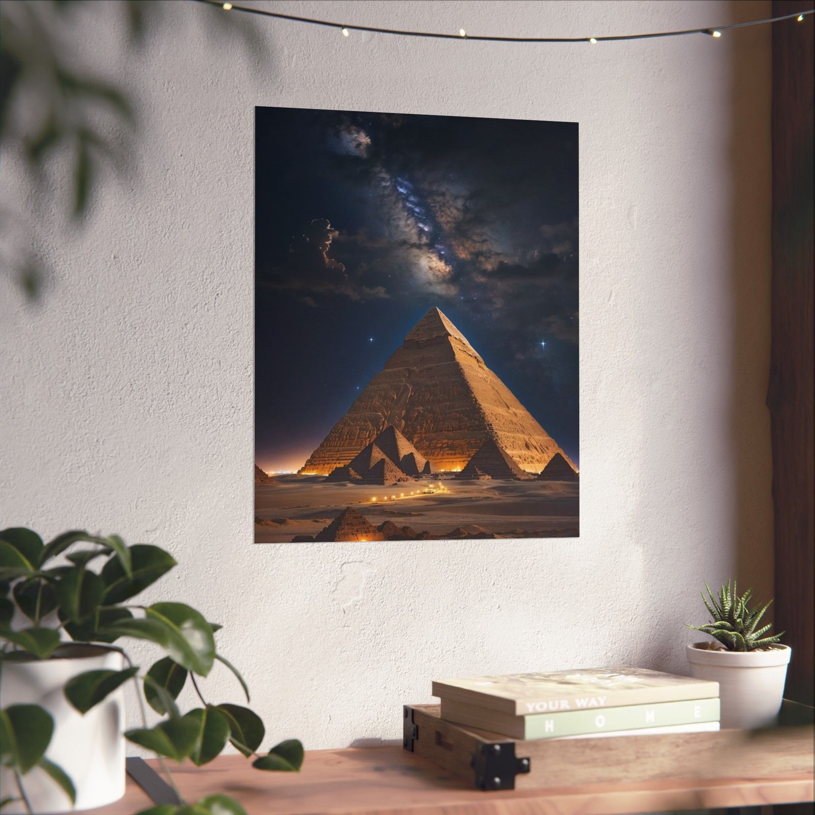 Majestic Pyramid Night Sky Poster, Abstract Wall Art, Home Decor, Gift for Art Lovers, Unique Photography Print, Egyptian Themed Wall Art - Image 8