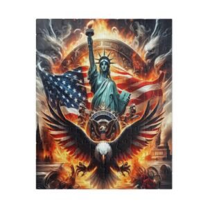 Patriotic Puzzle - 110, 252, 520, 1014-Piece | American Eagle & Statue of Liberty Artwork, Gift for Veterans Holidays, Family Fun