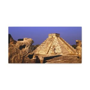 Maya Pyramid Wall Art, Ethereal Home Decor, Perfect Gift for History Lovers, Bohemian Culture Canvas, Unique Wall Hanging