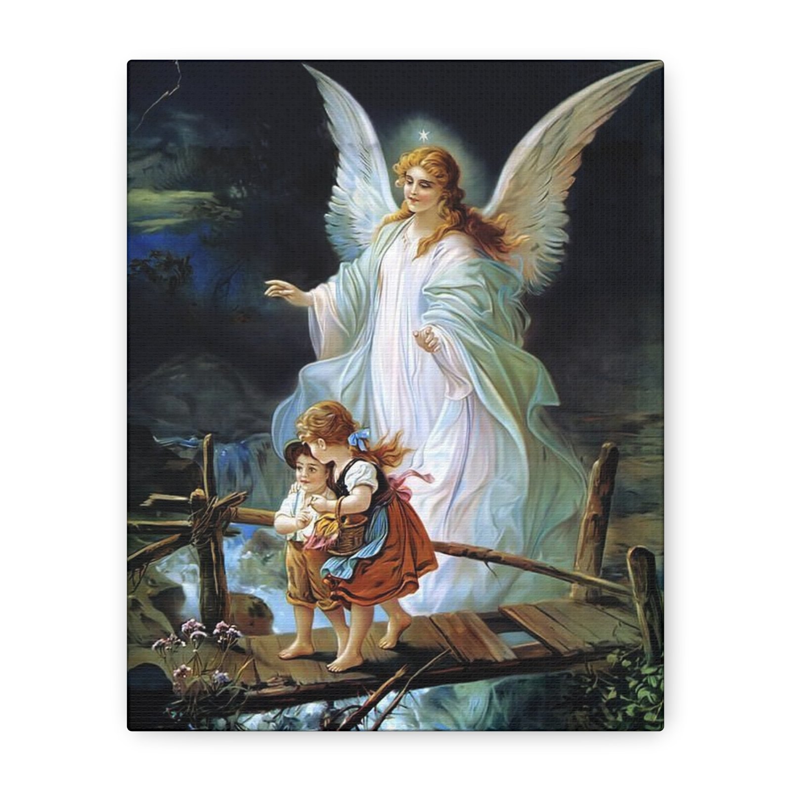Angel Guardian Canvas Print, Spiritual Wall Art, Ethereal Home Decor, Inspirational Gift, Kid's Room Decor, Angel Art