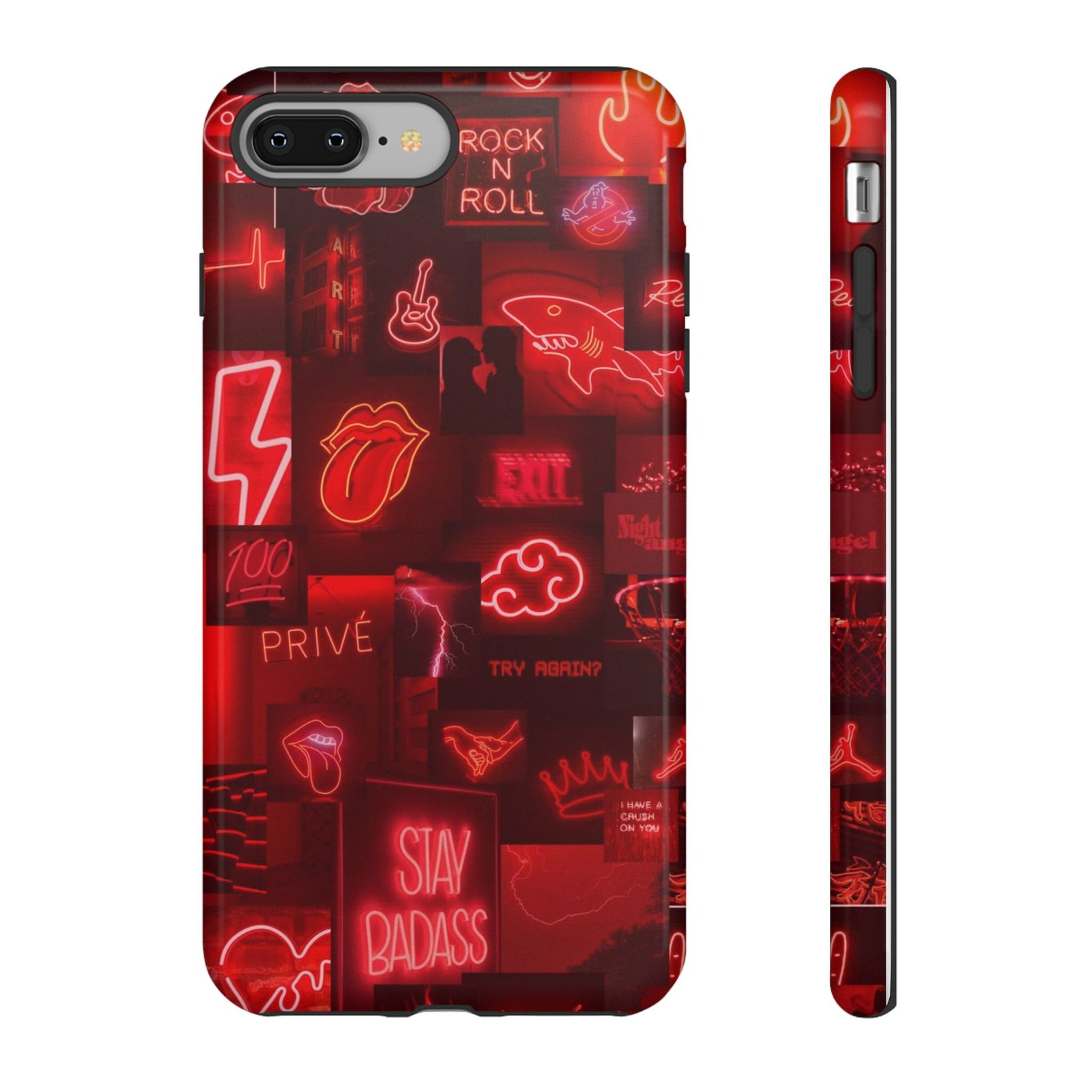 Rock n Roll Phone Case, Edgy Neon Phone Cover, Unique Gift for Music Lovers, Stay Badass Phone Accessory, Rocker Style Cell Phone Case - Image 3