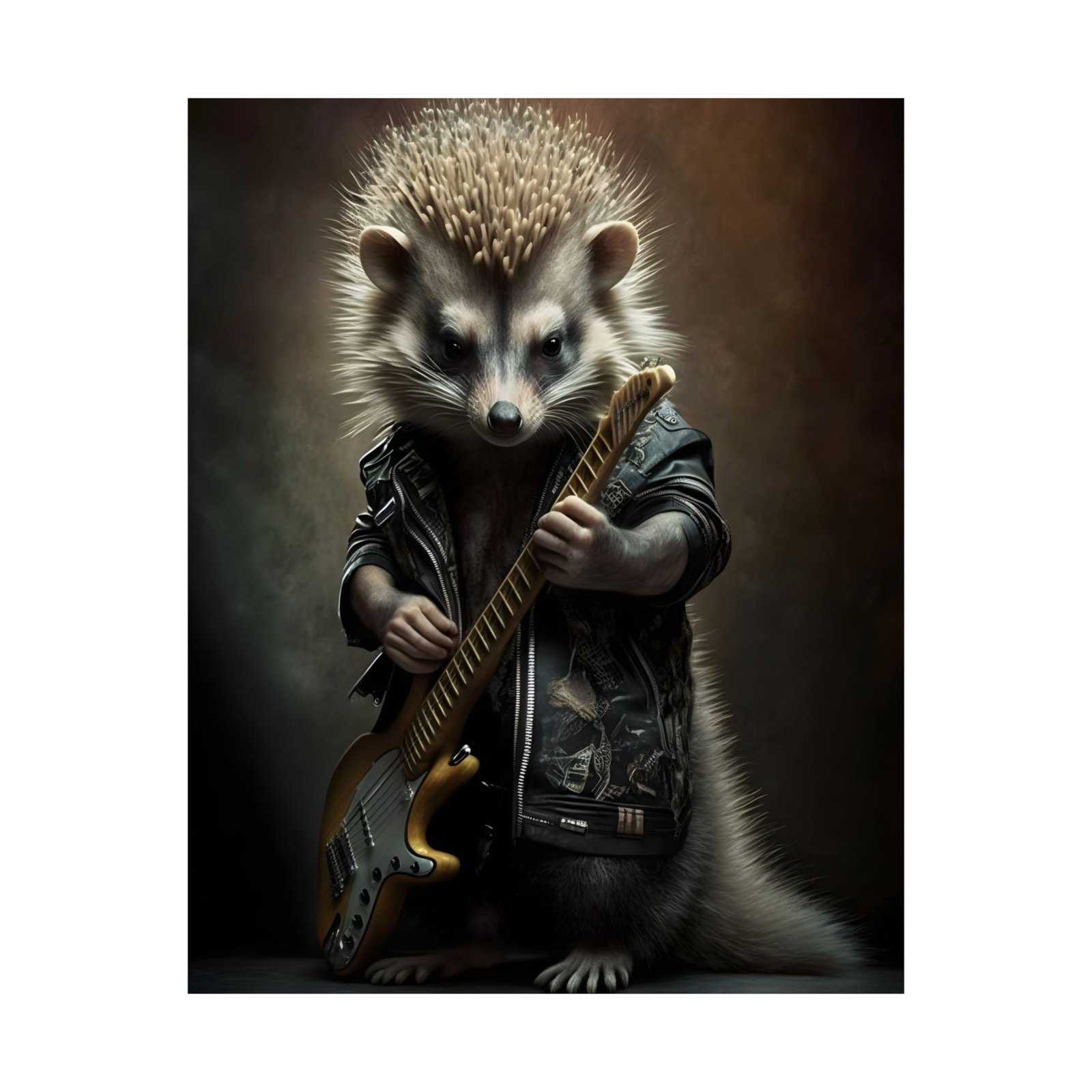 Hedgehog Rocker Poster, Edgy Wall Art, Music Lover Decor, Unique Gift for Musicians, Animal Lover Gift, Vintage Style - Image 2