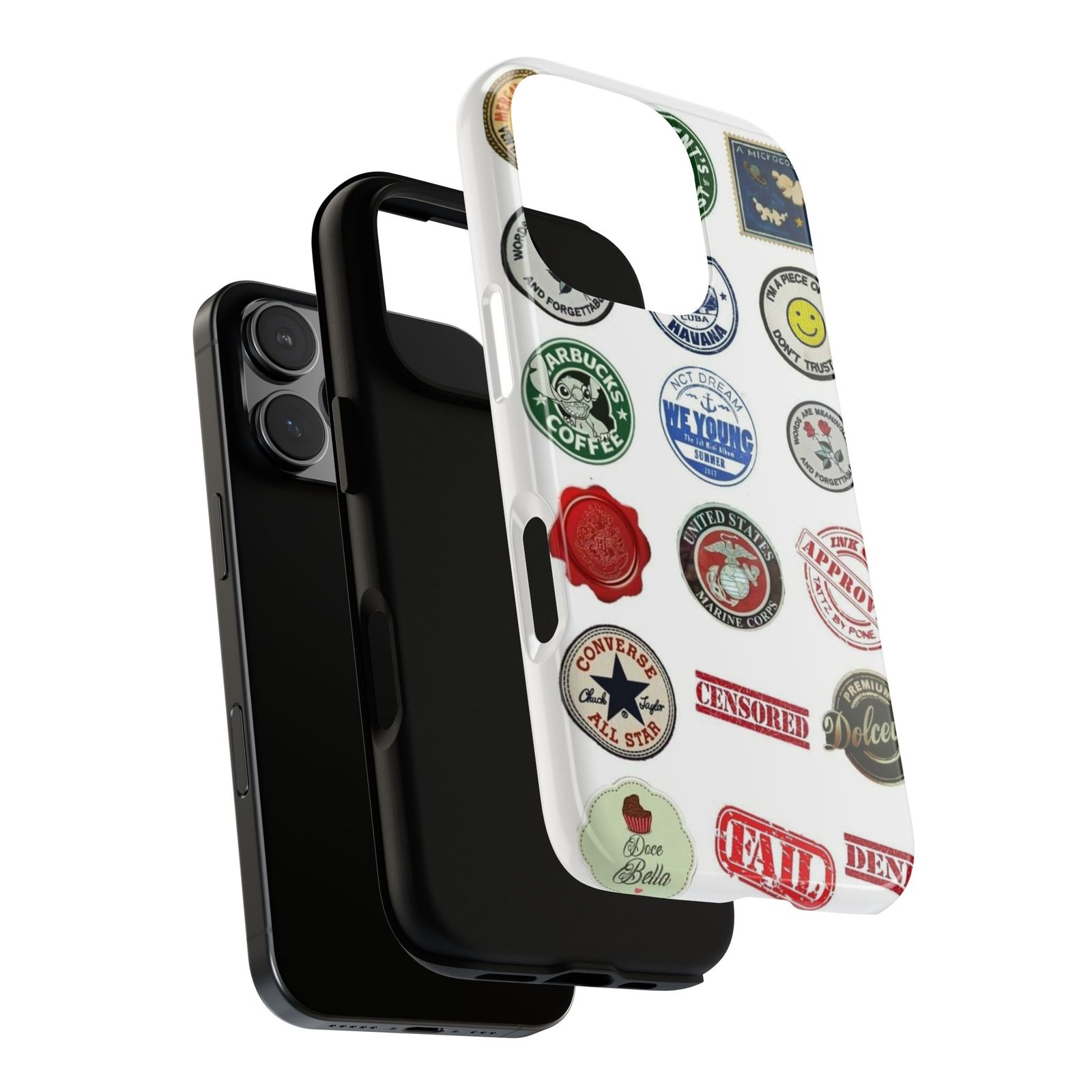 Vintage Patch Phone Case, Tough Cases, Retro Design, Unique Gifts for Coffee Lovers, Fun Cell Phone Cover, Hipster Accessory - Image 146