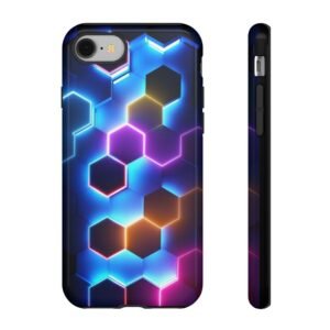 Hexagonal Pattern Phone Case - Tough Cases for Tech Lovers, Gifts for Birthdays, Sleek and Stylish, Vibrant Colors, Trendy Accessories,