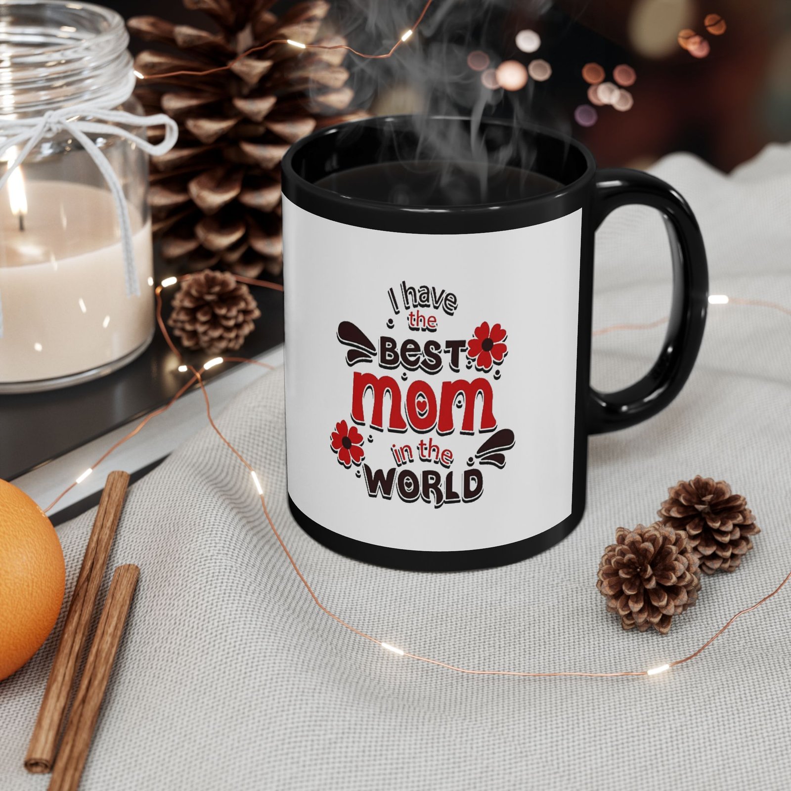 Best Mom Black Mug | Inspirational Coffee Cup for Mothers Day, Birthday, Gift for Mom, Personal Mug, Floral Design, Dia de las Madres - Image 4