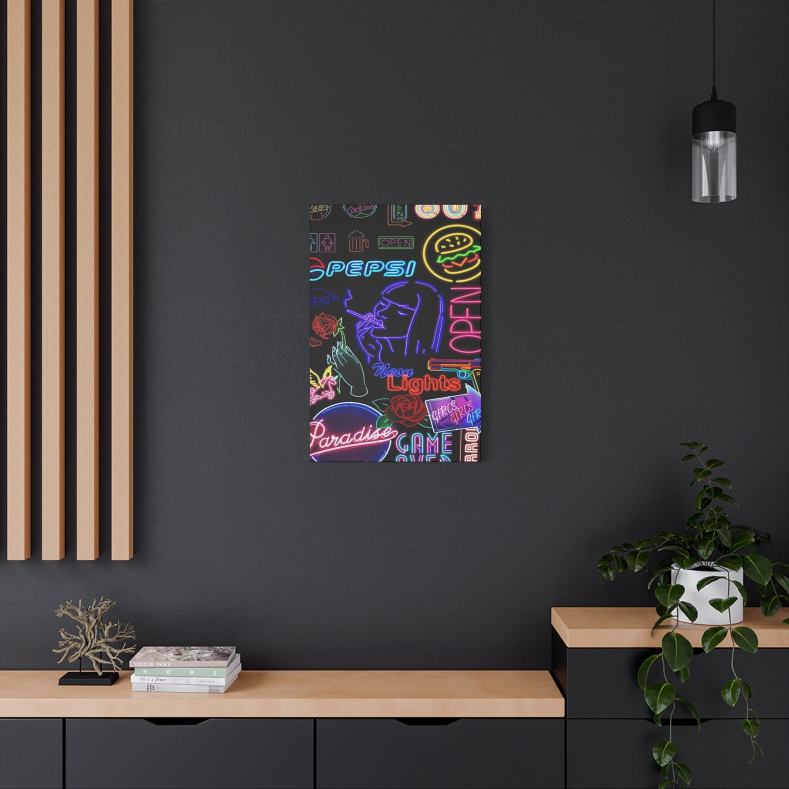 Neon Lights Wall Art, Colorful Canvas Print, Perfect for Home Decor, Gifts for Friends, Nightlife Aesthetic, Retro Vibes - Image 7