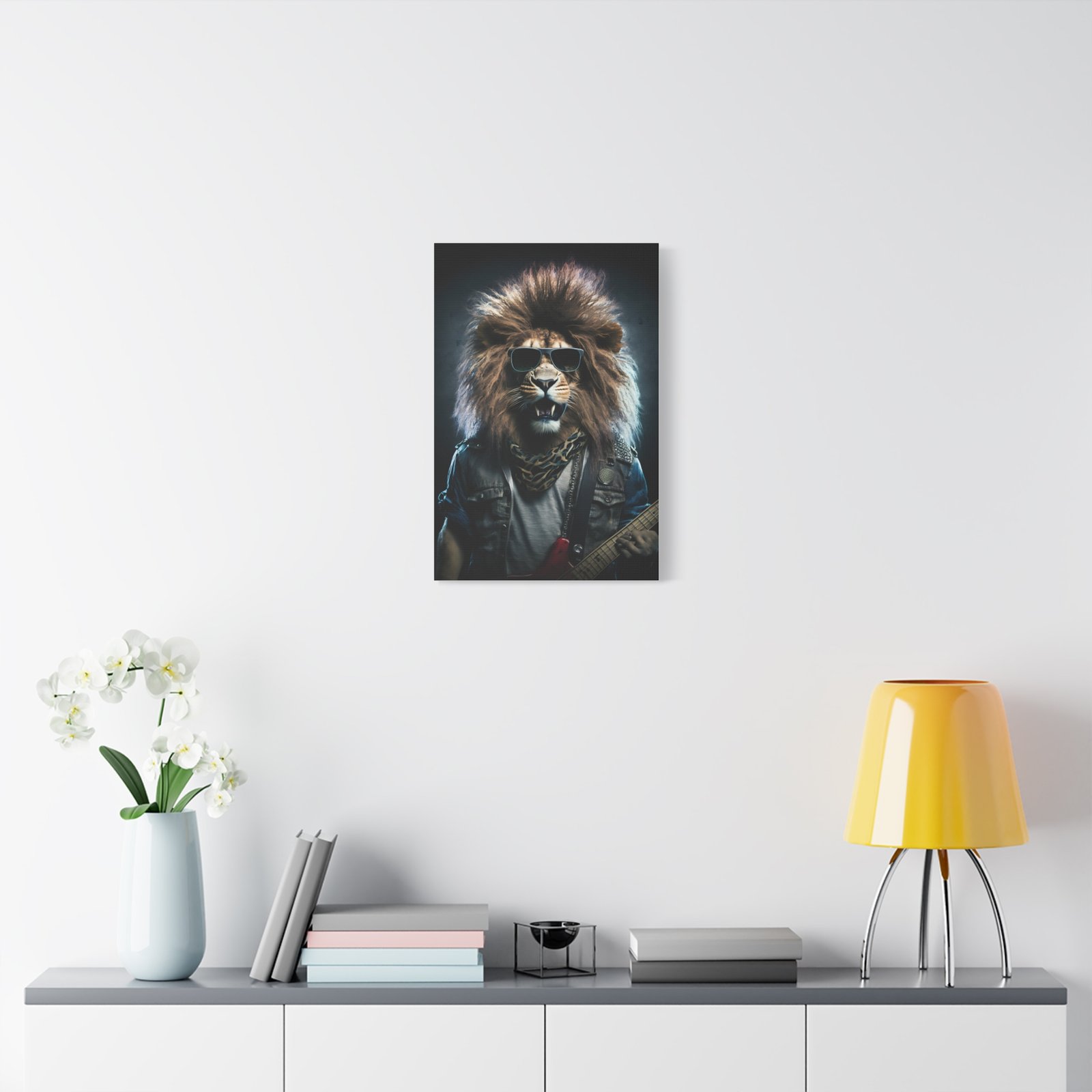 Cool Lion Rock Star Matte Canvas Art Print, Music Room Decor, Unique Wall Art, Gift for Animal Lovers, Rock and Roll Home Style - Image 4