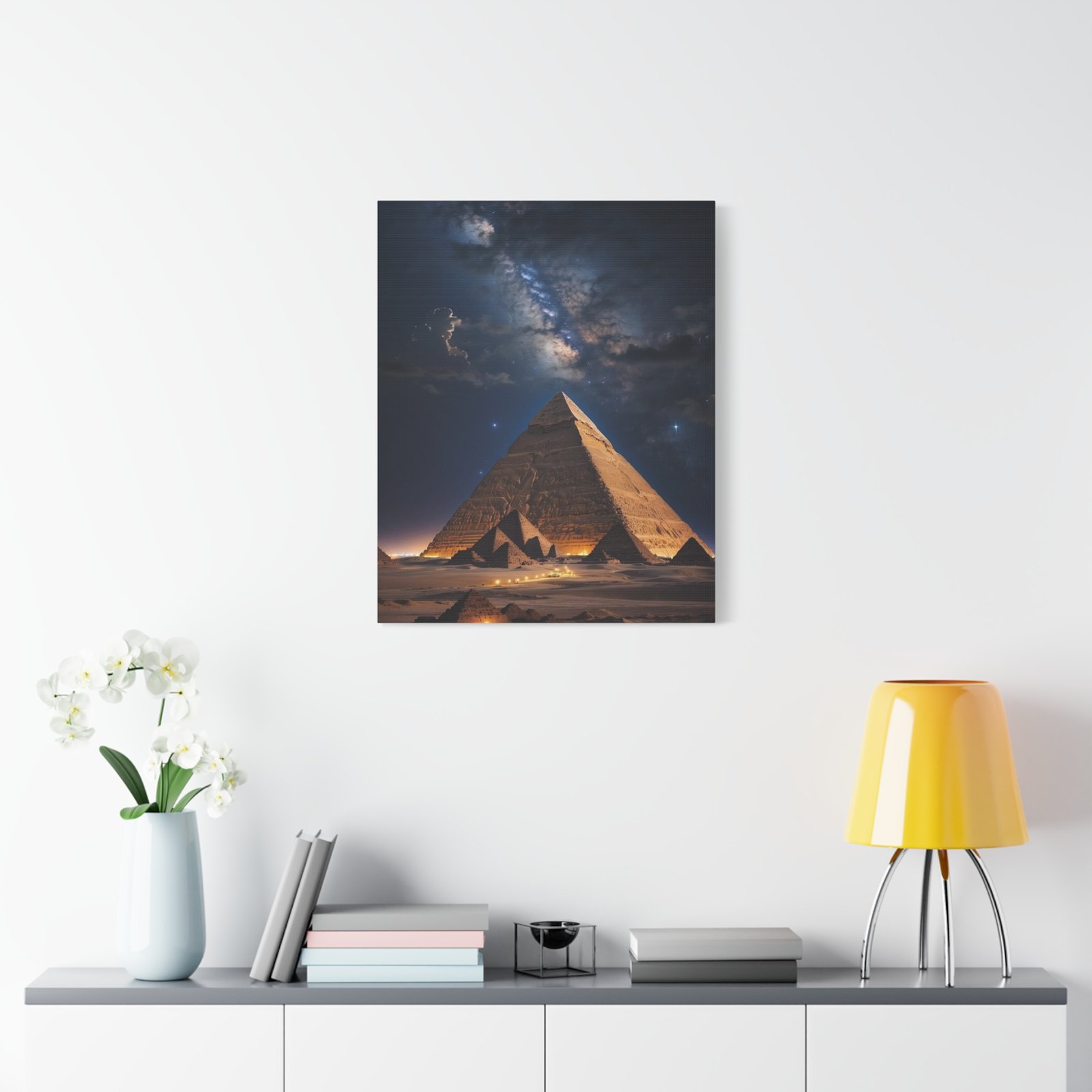 Celestial Pyramid Canvas Art Print, Wall Decor for Home, Unique Gift, Living Room Art, Egyptian Themed Artwork, Night Sky Canvas - Image 4