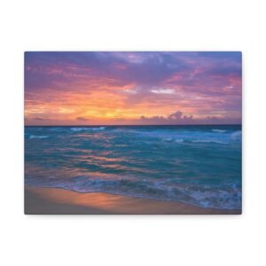 Beach Sunset Wall Art Canvas Print, Ocean Decor, Seascape Art Piece, Coastal Home Decor, Gift for Beach Lovers