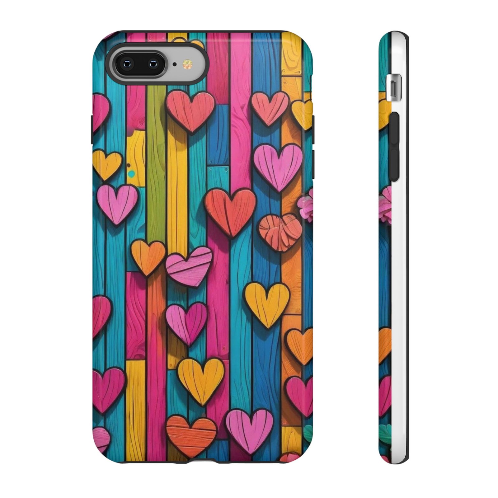 Colorful Heart Phone Case, Tough Cases, Vibrant Phone Cover, Gift for Her, Cute Phone Accessories, Valentine's Day Gift, Birthday Gift - Image 3