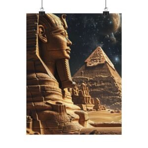 Ancient Egypt Matte Poster, Egyptian Art Print, Pyramid Wall Decor, Home Office Aesthetic, Gift for History Lovers
