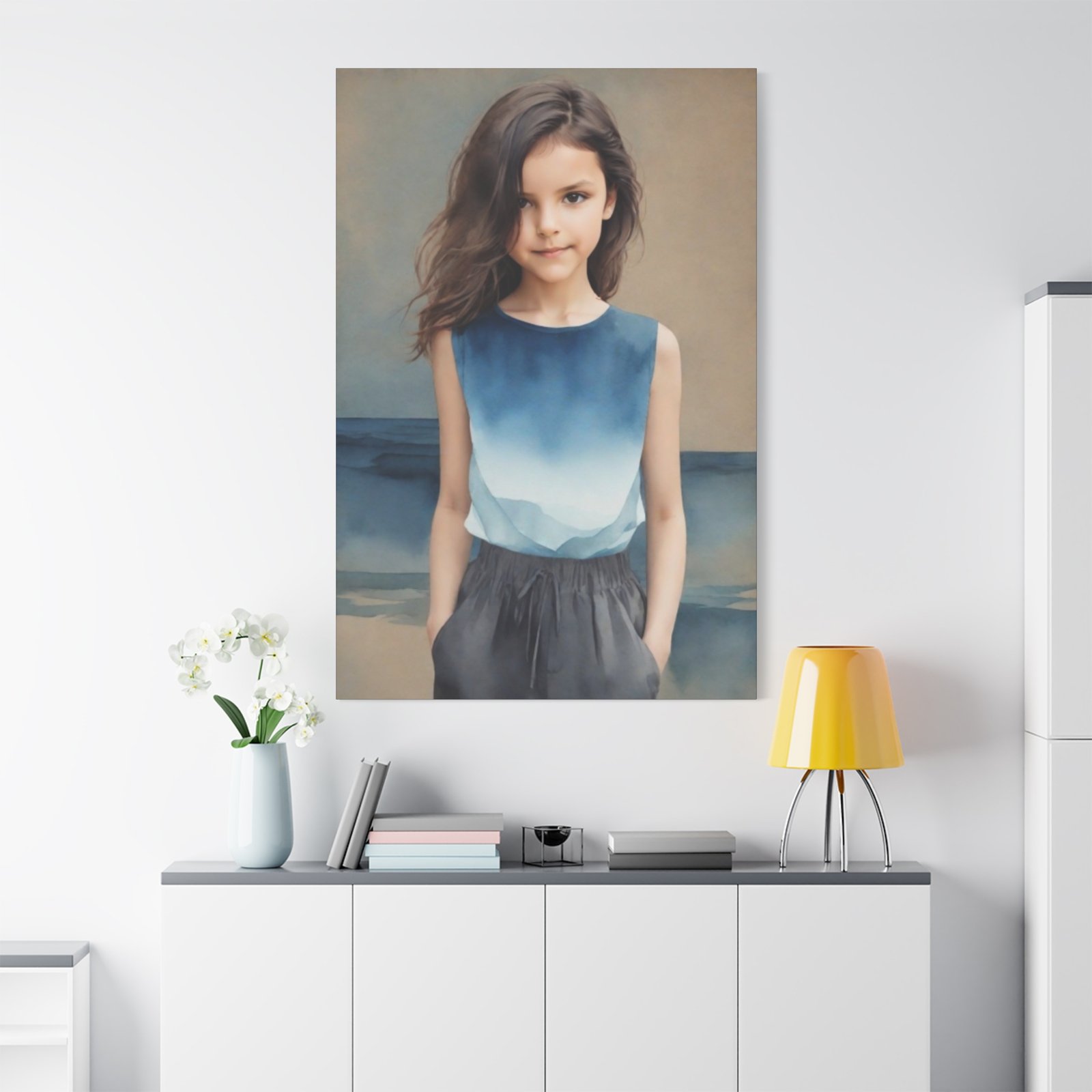 Pretty Girl Ocean-Inspired Wall Art, Matte Canvas Print for Home Decor, Unique Kid's Room Art, Beach Themed Art, Gifts for Ocean Lovers - Image 6