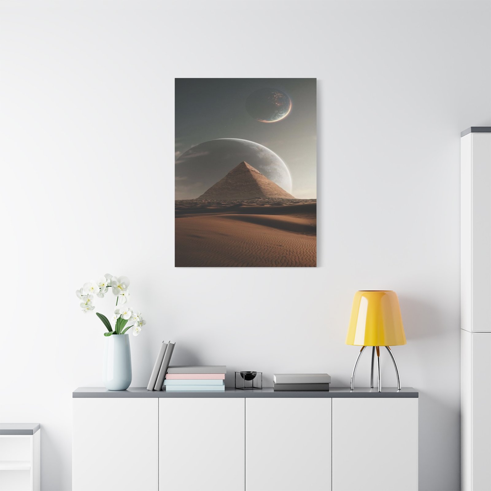 Surreal Pyramid Wall Art Canvas, Cosmic Landscape, Dreamy Decor for Home, Office, Unique Gift, Modern Wall Art - Image 7