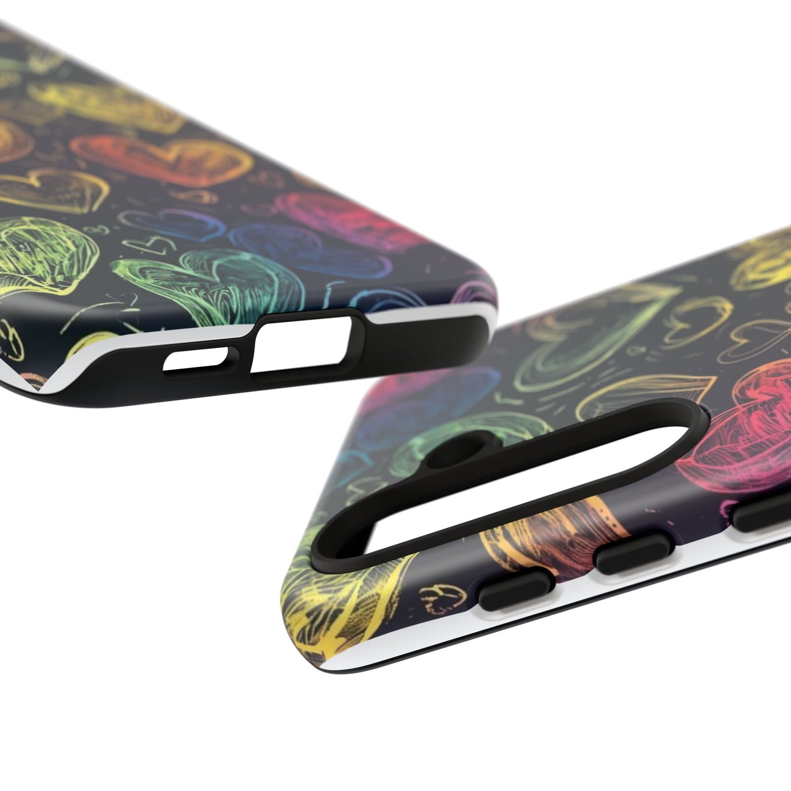 Colorful Heart Phone Case, Rainbow Love Design, Tough Phone Case, Gift for Couples, Fun Phone Accessory, Cute Heart Case - Image 84