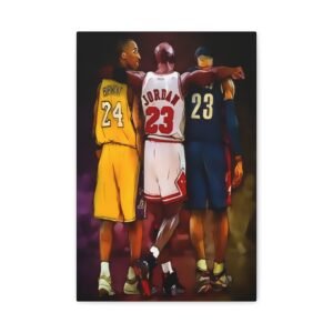 Basketball Legends Canvas Art, Inspirational Wall Decor, Sports Gift for Fans, Home Office Decor, Jordan Tribute, Unique Sports