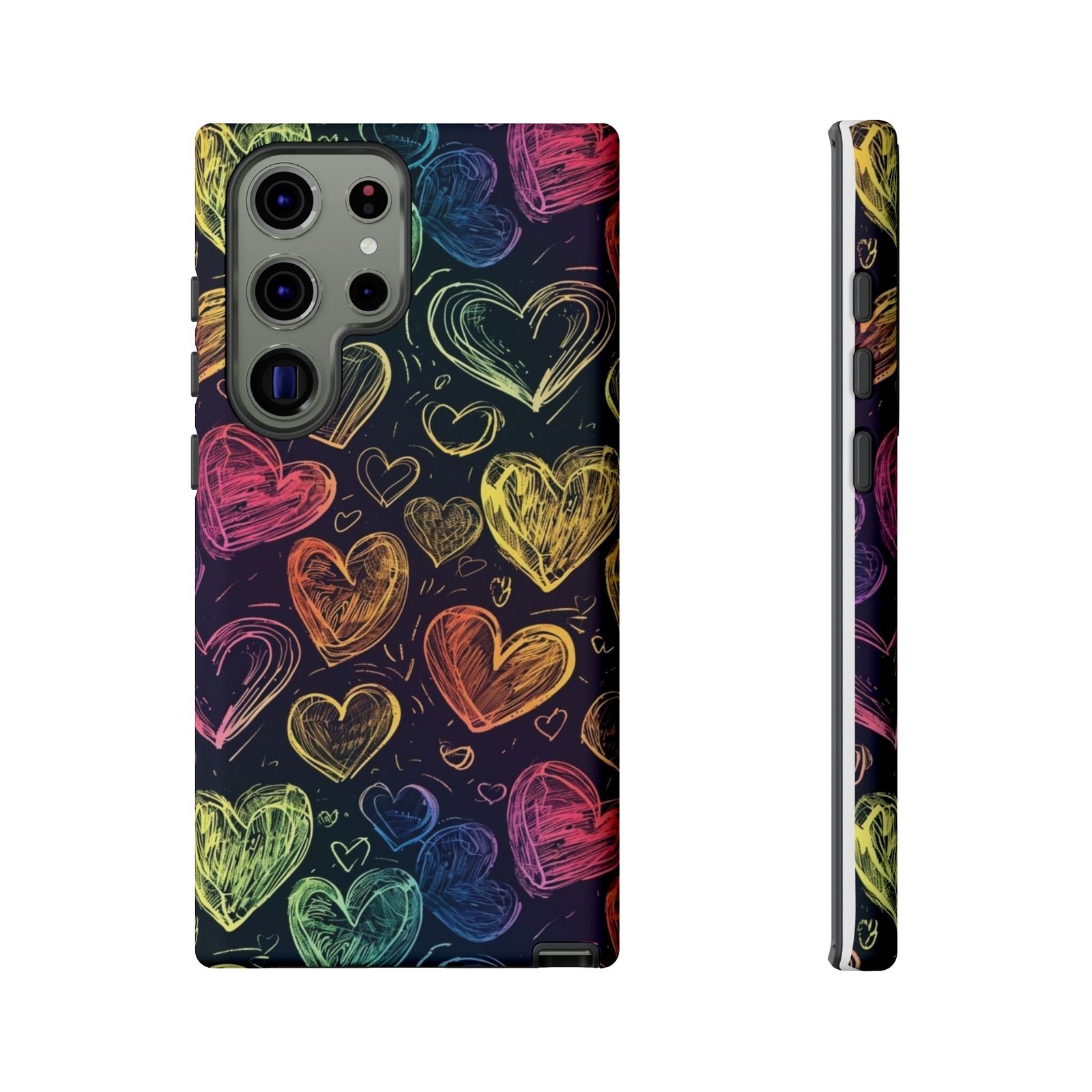 Colorful Heart Phone Case, Rainbow Love Design, Tough Phone Case, Gift for Couples, Fun Phone Accessory, Cute Heart Case - Image 59