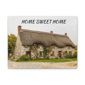 Home Sweet Home Canvas Wall Art, Cozy Decor, Housewarming Gift, Cottage Style, Family Room Accent