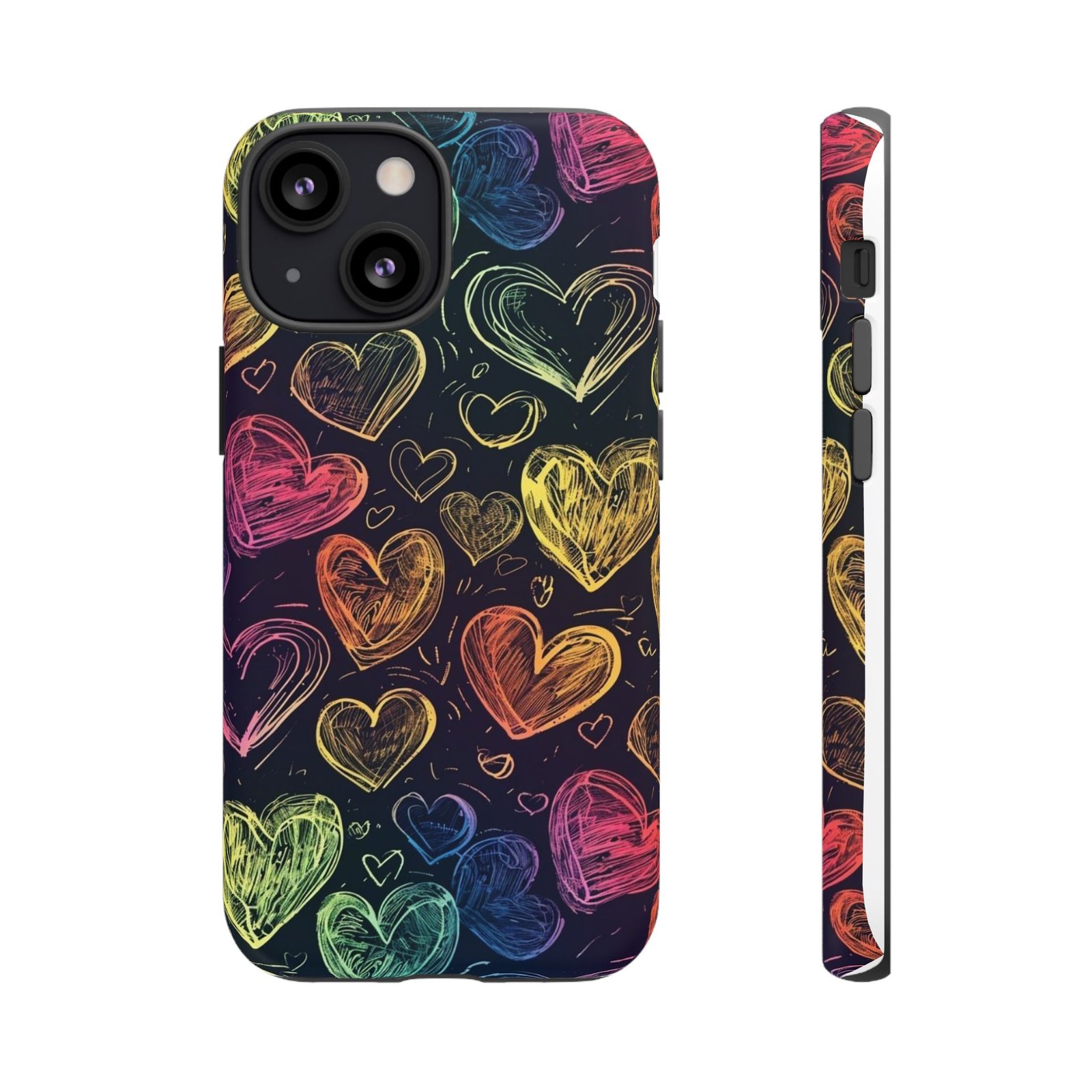 Colorful Heart Phone Case, Rainbow Love Design, Tough Phone Case, Gift for Couples, Fun Phone Accessory, Cute Heart Case - Image 11