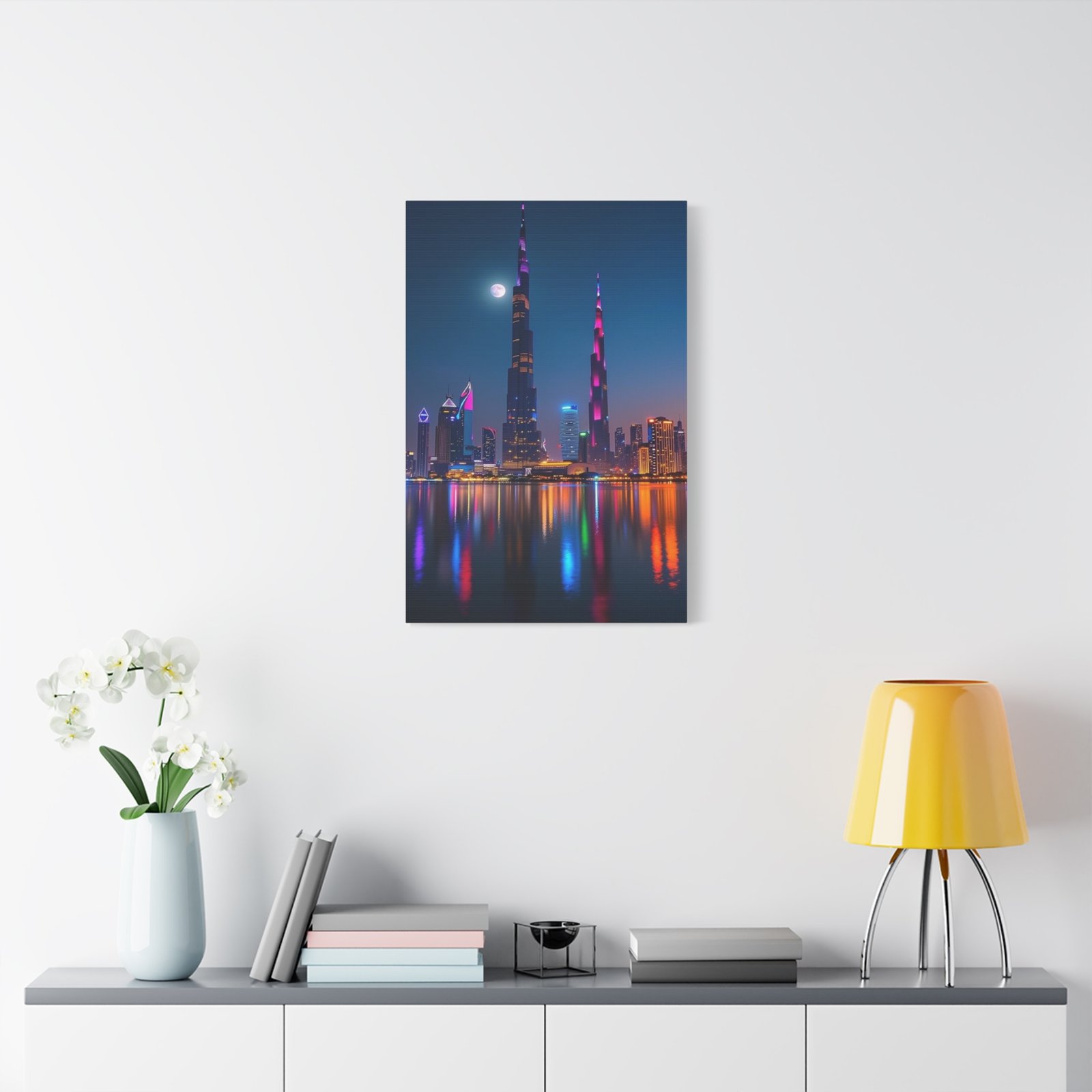 Cityscape Art Canvas Print, Modern Wall Decor for Home, Urban Night Scene, Office Decoration, Gift for City Lovers, 12x18 Inch - Image 7