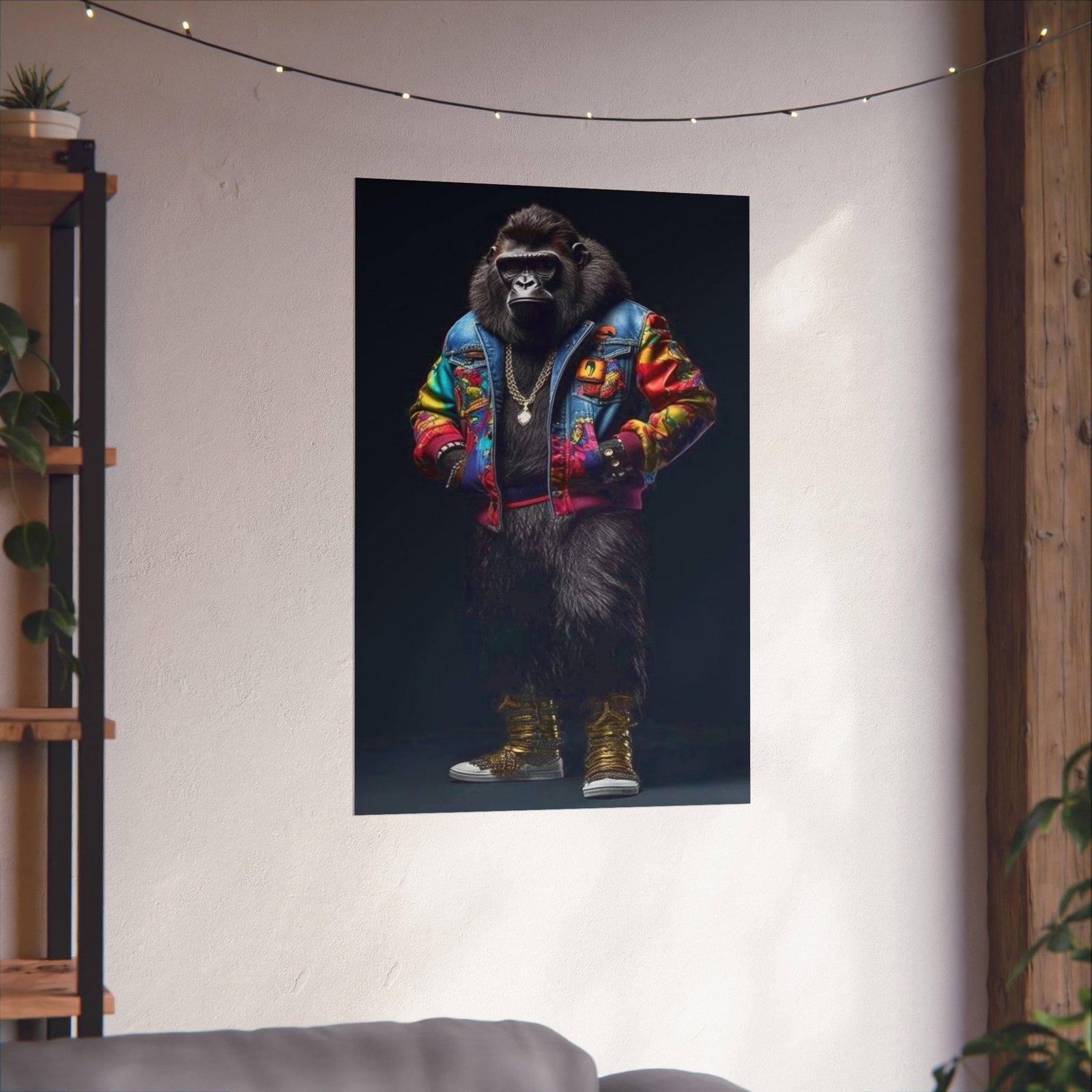Urban Gorilla Art Print, Matte Vertical Posters, Modern Wall Decor, Funky Animal Poster, Street Style Art, Gift for Animal Lovers - Image 6