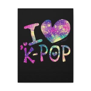 K-Pop Love Matte Canvas Print, Colorful Wall Art, Music Decor, Gift for Fans, Room Aesthetic, Galaxy Design