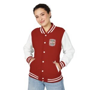 Best Mom Unisex Heavyweight Letterman Jacket with Cozy Vibe, Perfect for Fall Celebrations, Gifts for College Students, Sports Fans