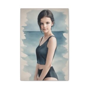 Ballet Pretty Girl Serene Beach-Themed Canvas Art, Perfect for Bedroom Decor, Gift for Art Lovers, Coastal Vibes, Wall Art, Home Decor,
