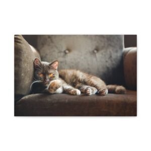 Cozy Cat Canvas Wall Art, Perfect for Cat Lovers, Home Decor, Pet-Themed Gift, Living Room Accent, Cat Room Decor