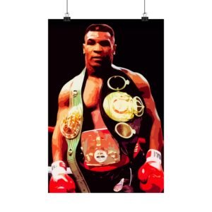 Boxing Champion Poster, Matte Vertical Sports Wall Art, Mike Tyson Decor, Athletic Gift, Sports Fan Wall Art, Boxing Enthusiast Home Decor