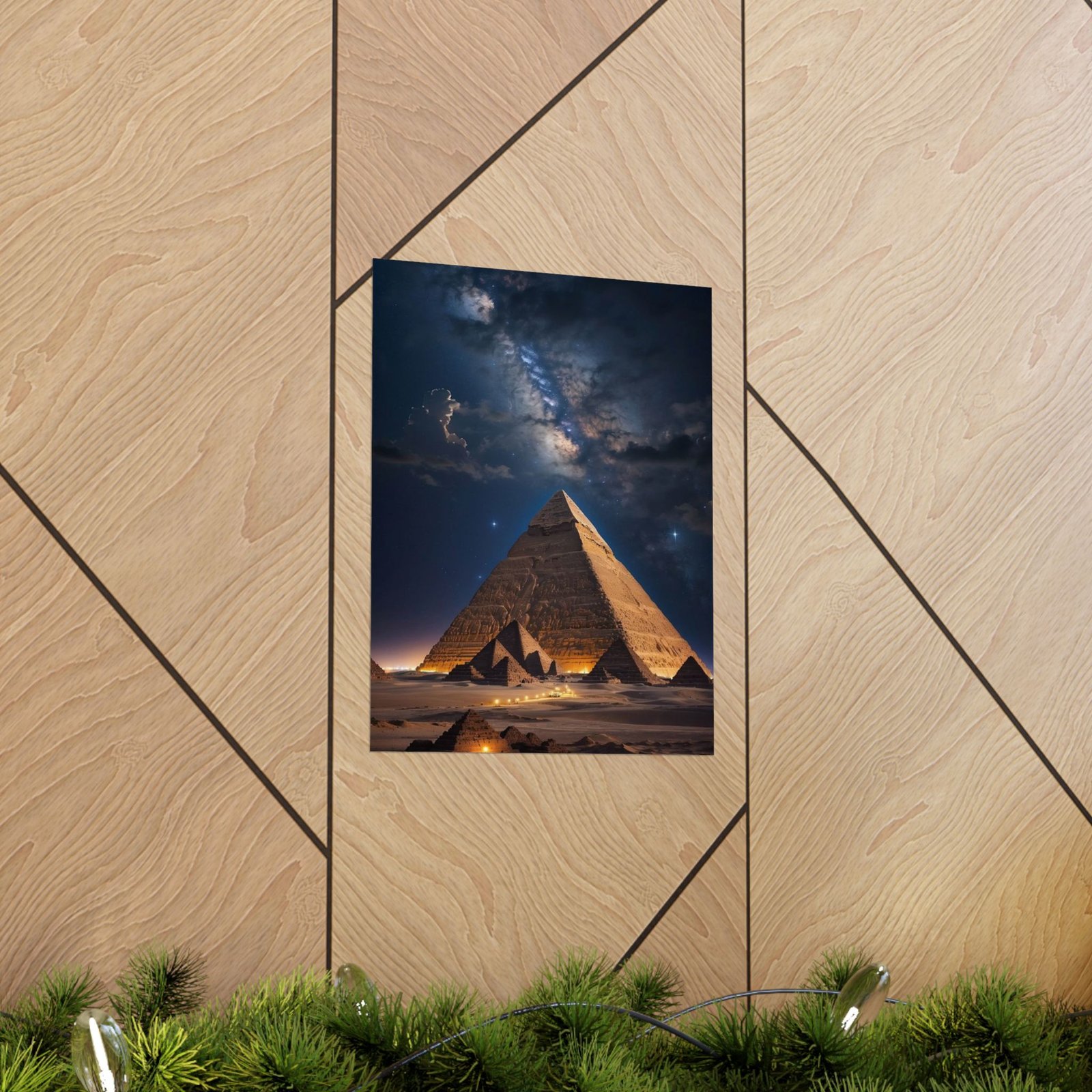 Majestic Pyramid Night Sky Poster, Abstract Wall Art, Home Decor, Gift for Art Lovers, Unique Photography Print, Egyptian Themed Wall Art - Image 6