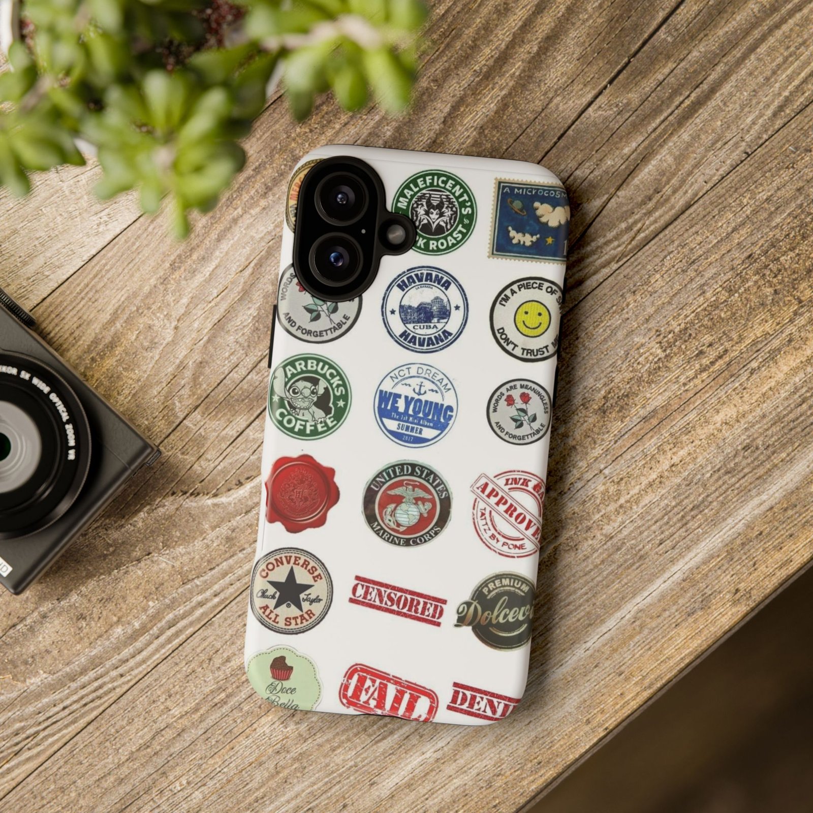 Vintage Patch Phone Case, Tough Cases, Retro Design, Unique Gifts for Coffee Lovers, Fun Cell Phone Cover, Hipster Accessory - Image 143