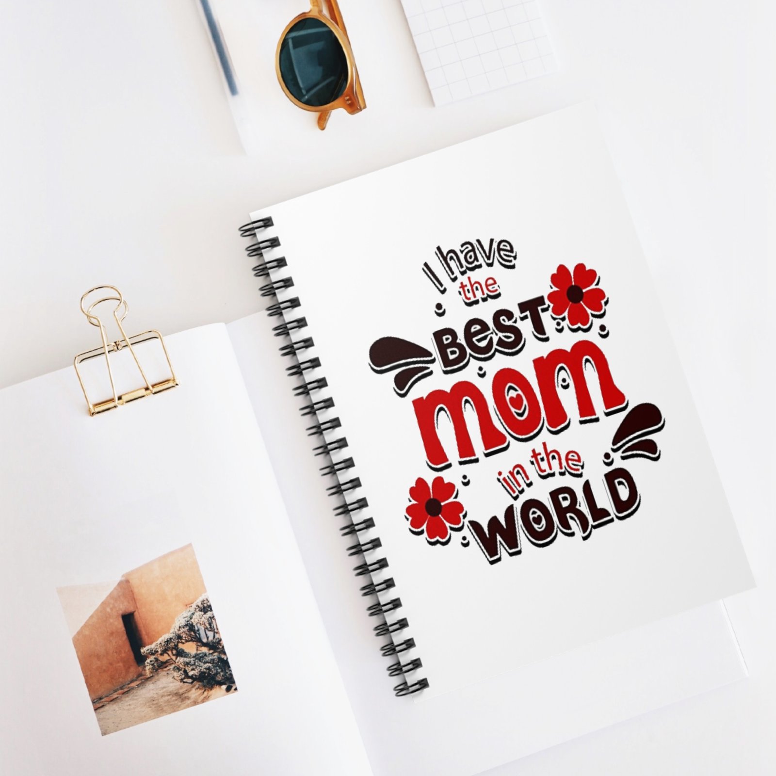 Personalized Mother's Day Spiral Notebook, Best Mom in the World Journal, Gift for Mom, Cute Notepad, Flower Design - Image 5