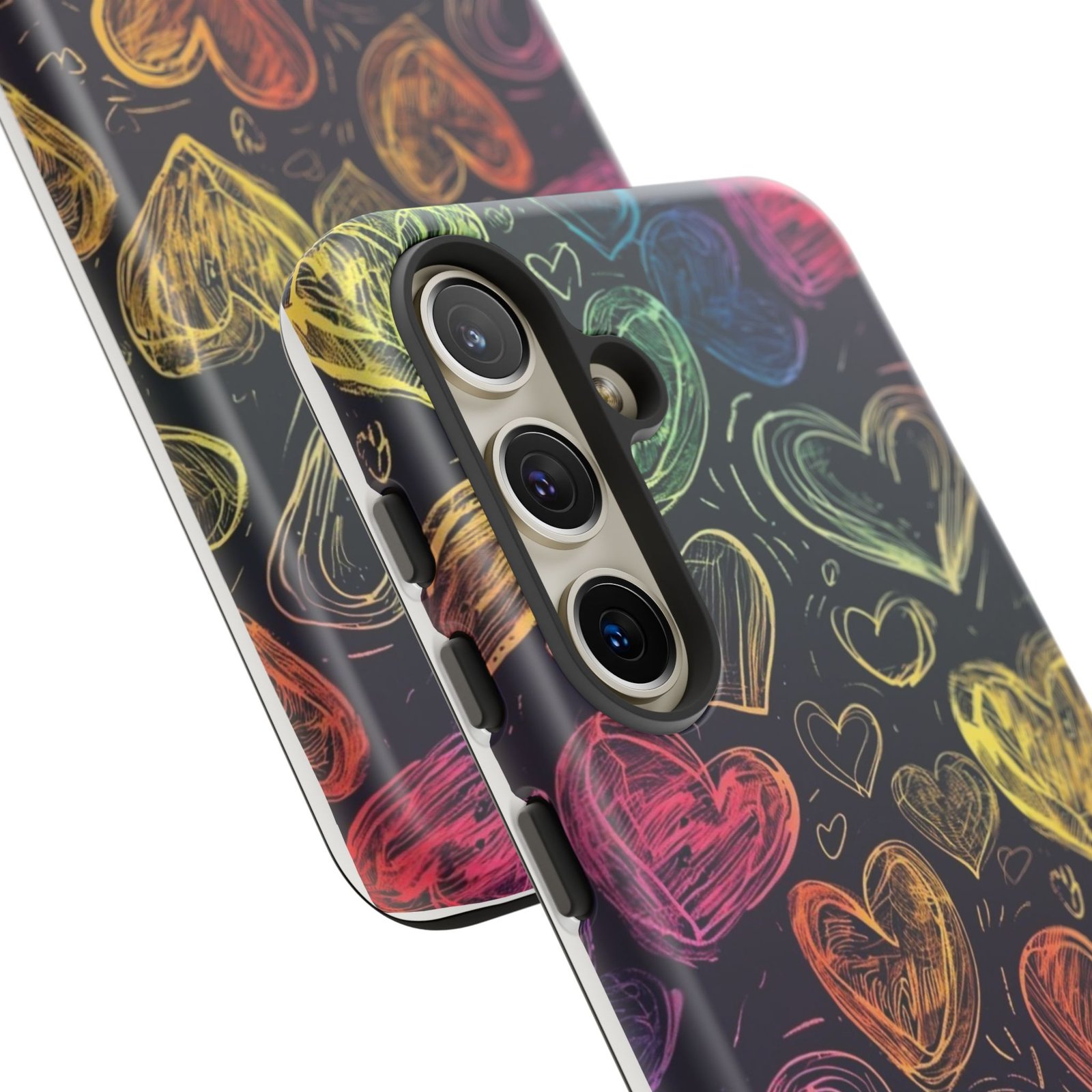 Colorful Heart Phone Case, Rainbow Love Design, Tough Phone Case, Gift for Couples, Fun Phone Accessory, Cute Heart Case - Image 83