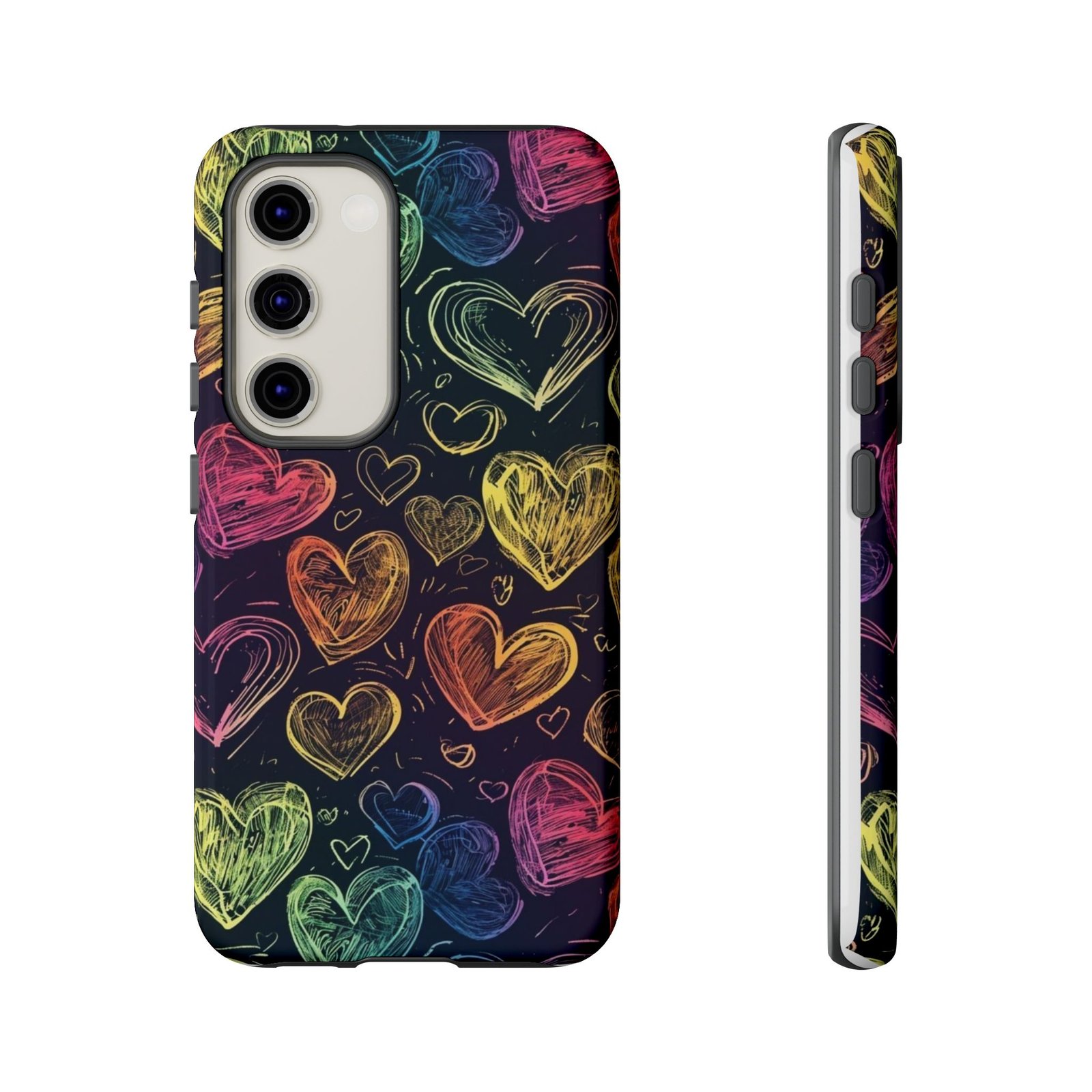 Colorful Heart Phone Case, Rainbow Love Design, Tough Phone Case, Gift for Couples, Fun Phone Accessory, Cute Heart Case - Image 39