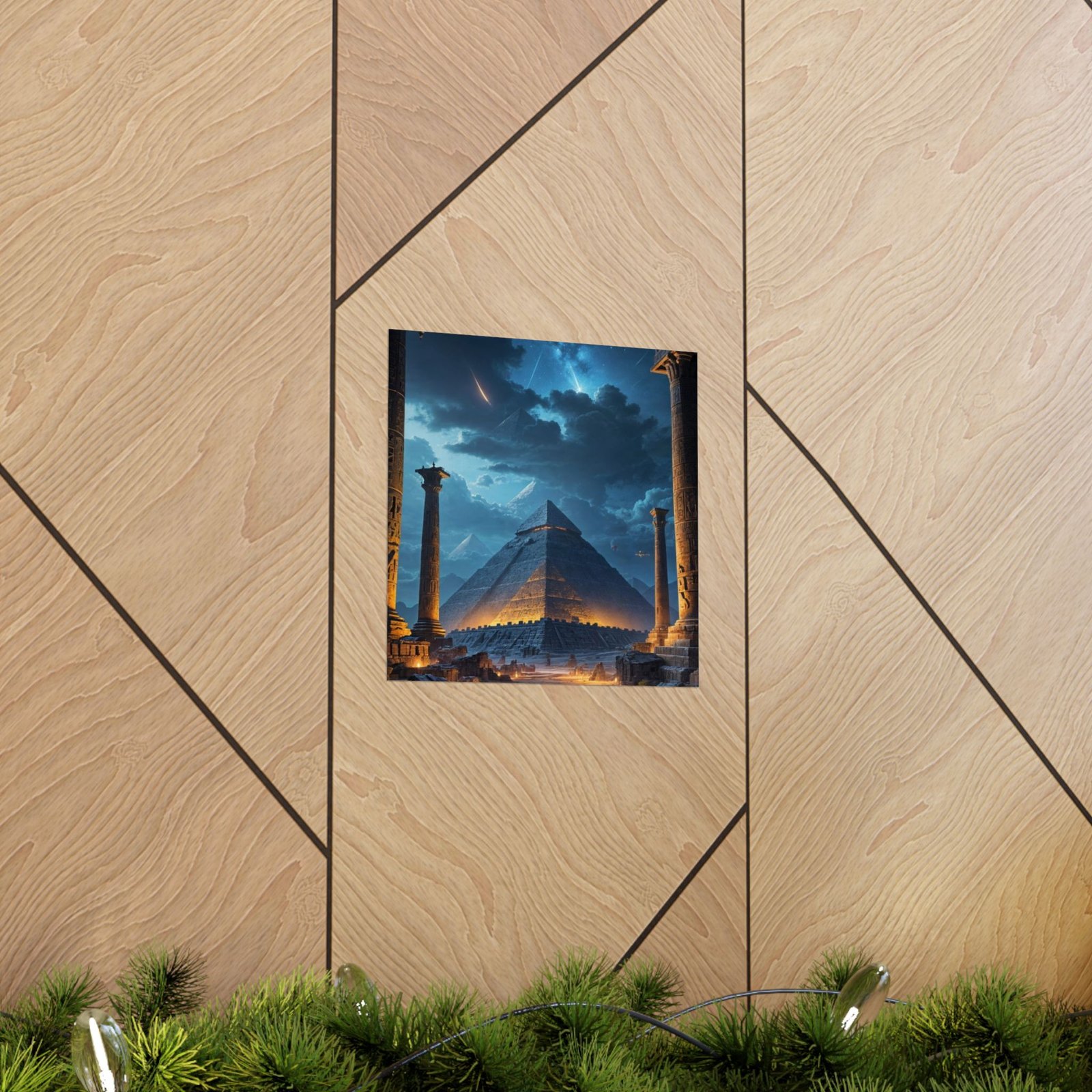 Majestic Pyramid Art Prints, Stunning Vertical Posters for Home Decor, Egypt Inspired Wall Art, Dreamy Night Sky Art, Perfect for Travelers - Image 6