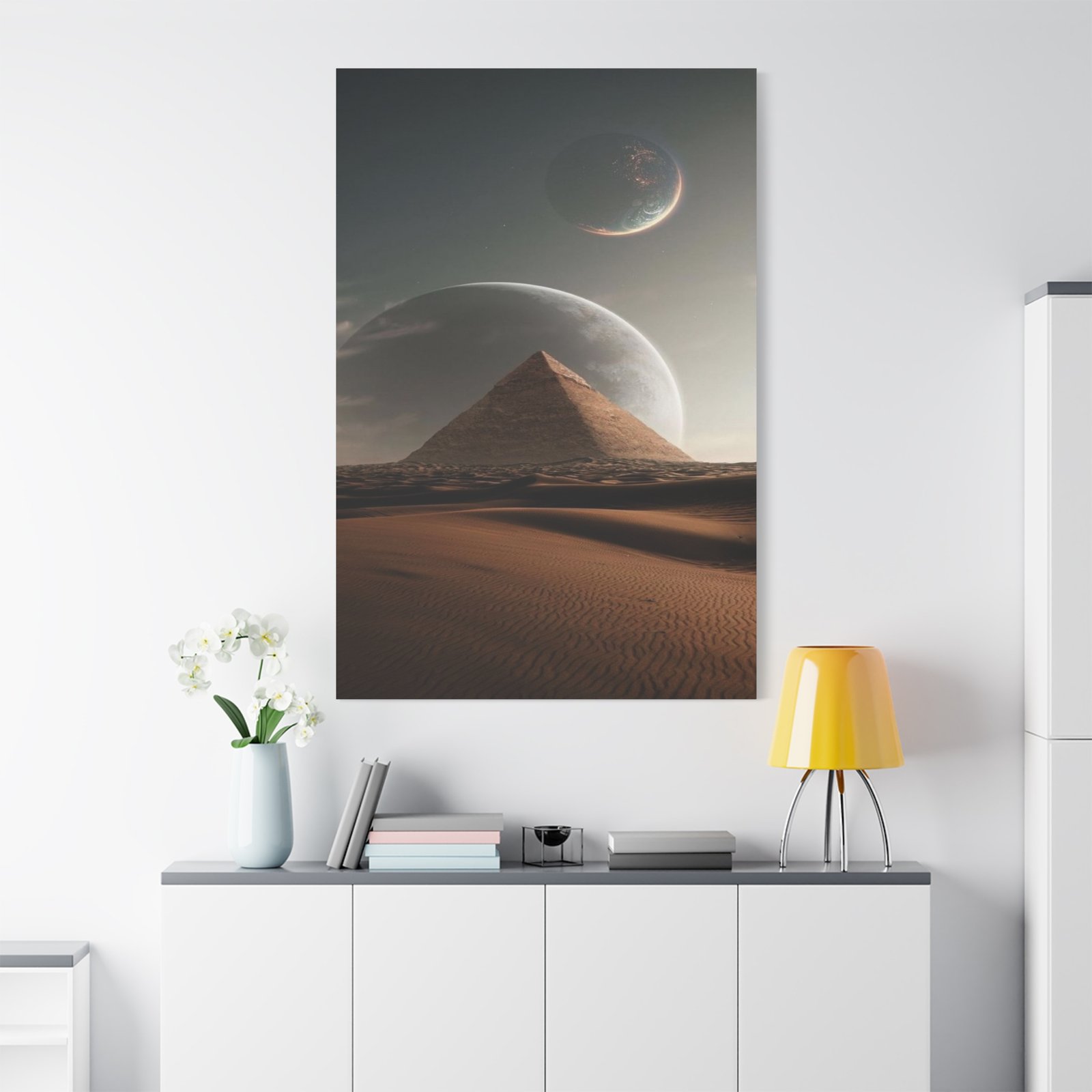 Surreal Pyramid Wall Art Canvas, Cosmic Landscape, Dreamy Decor for Home, Office, Unique Gift, Modern Wall Art - Image 6