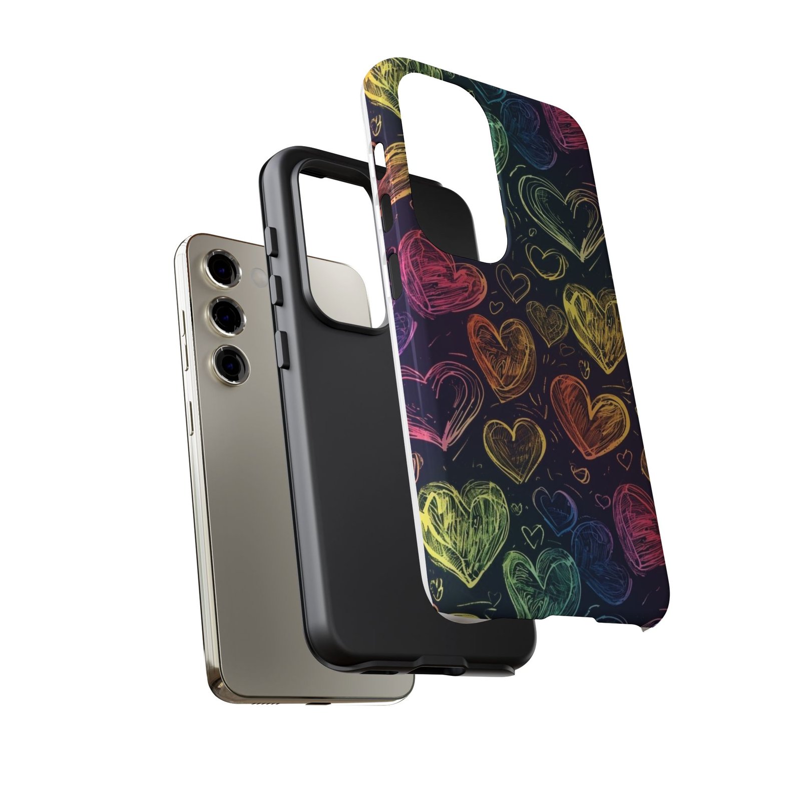 Colorful Heart Phone Case, Rainbow Love Design, Tough Phone Case, Gift for Couples, Fun Phone Accessory, Cute Heart Case - Image 41