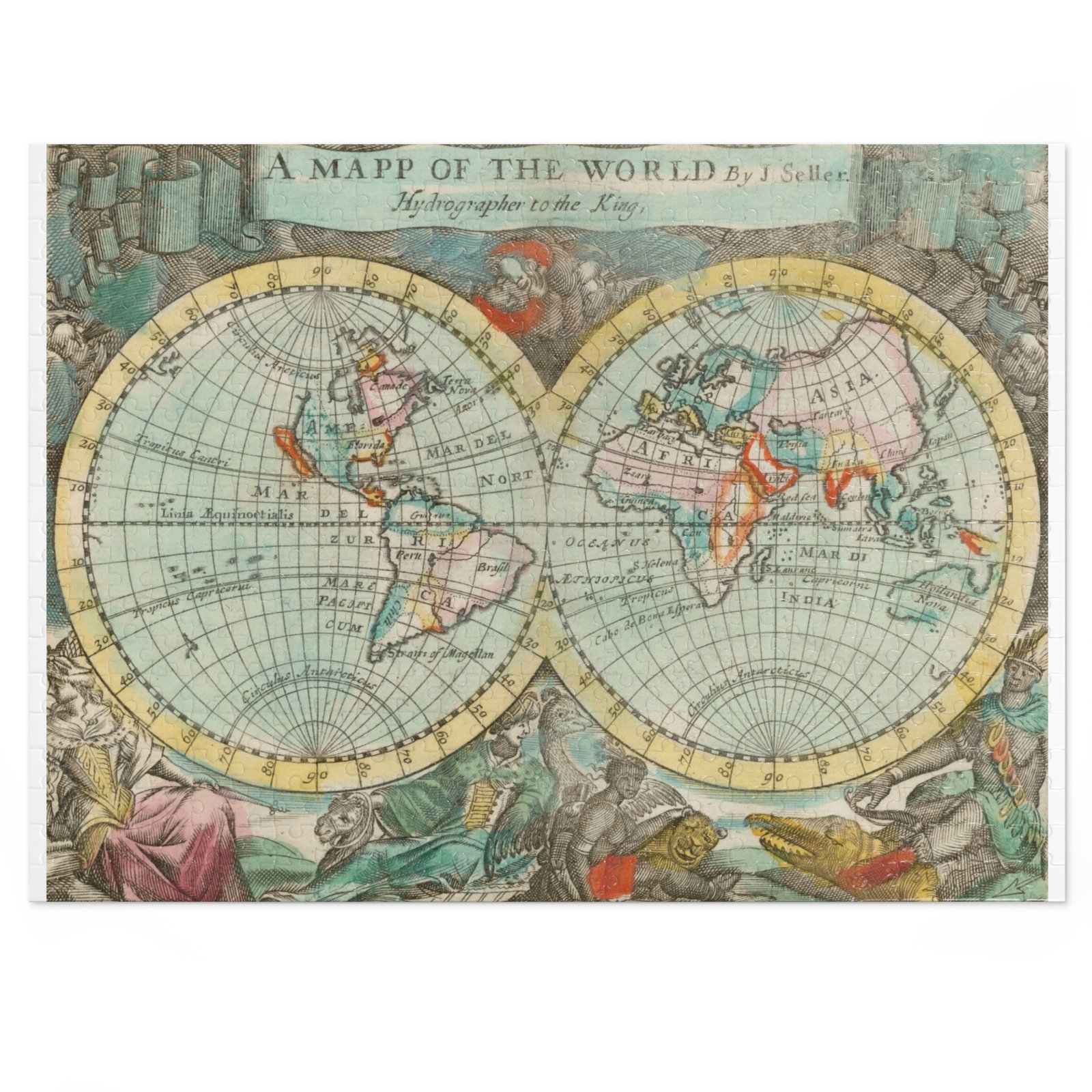 Vintage World Map Jigsaw Puzzle with Tin, Educational Gift, Home Decor, Family Activity, Travel Enthusiast Set, 500 Pieces - Image 2