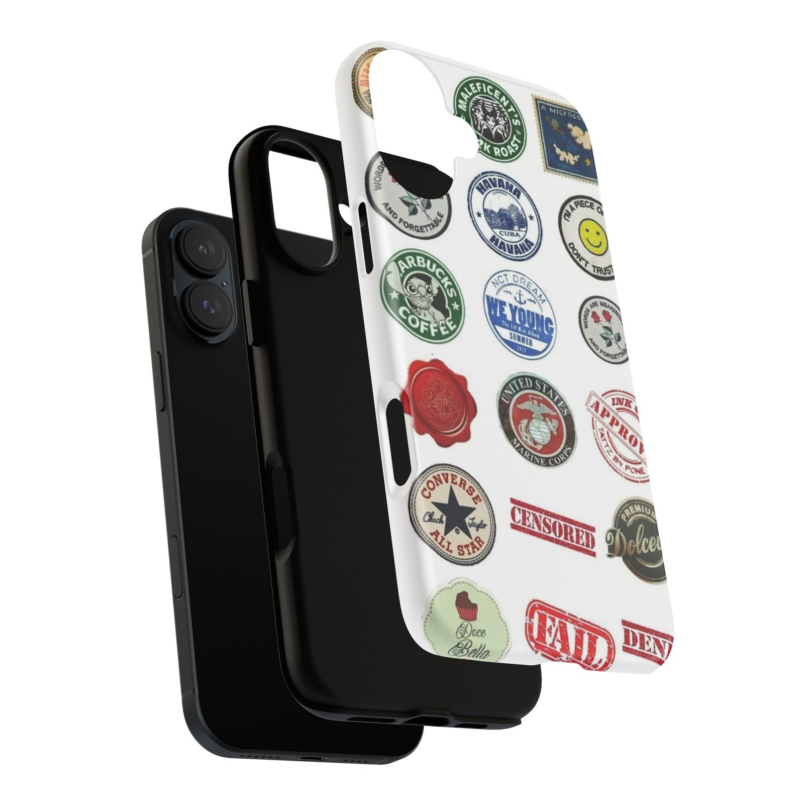 Vintage Patch Phone Case, Tough Cases, Retro Design, Unique Gifts for Coffee Lovers, Fun Cell Phone Cover, Hipster Accessory - Image 142