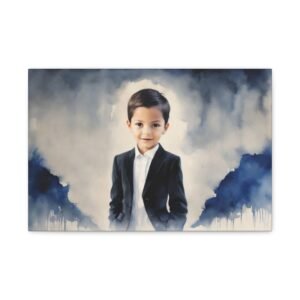 Little Boy Custom Stretched Canvas Art, Personalized Wall Decor for Kids Room, Family Gift, Kid's Portrait, Home Decoration