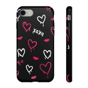 Trendy Phone Case - XOXO Glitter Hearts - Perfect Gift for Valentine's Day, Cute Smartphone Cover, Loving Gift for Her, Fun Tech Accessory
