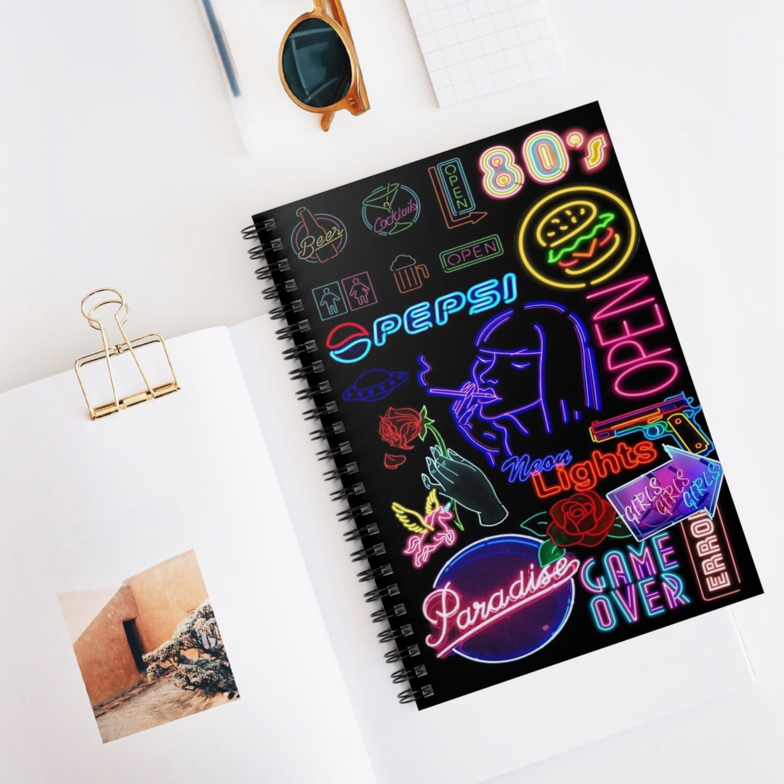 Retro Neon Spiral Notebook - Ruled Line, Vintage Aesthetic Journal, Gift for Students, 80s Inspired Stationery, Fun Note-taking - Image 5