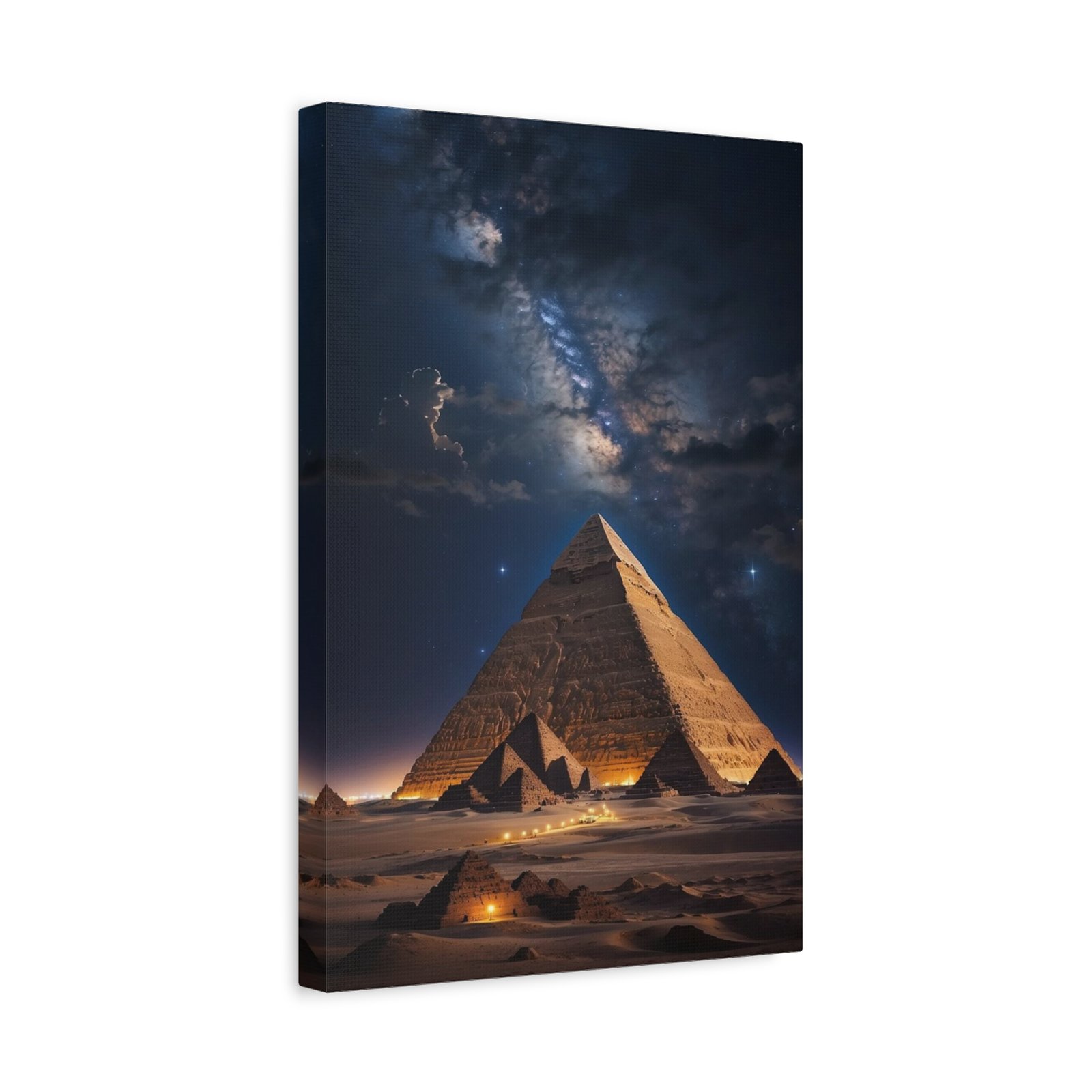 Celestial Pyramid Canvas Art Print, Wall Decor for Home, Unique Gift, Living Room Art, Egyptian Themed Artwork, Night Sky Canvas - Image 3