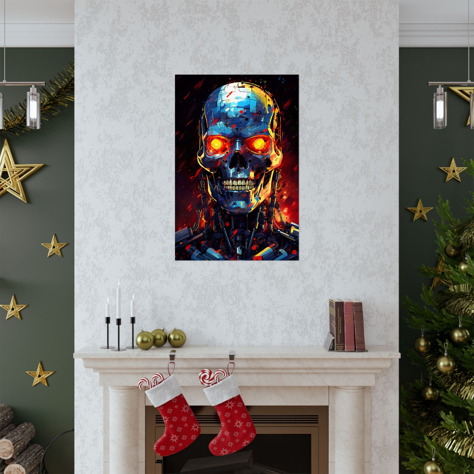Futuristic Robot Art Print, Sci-Fi Wall Decor, Matte Poster for Tech Lovers, Statement Art for Home, Unique Gift Idea Terminator - Image 8